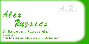 alex ruzsics business card